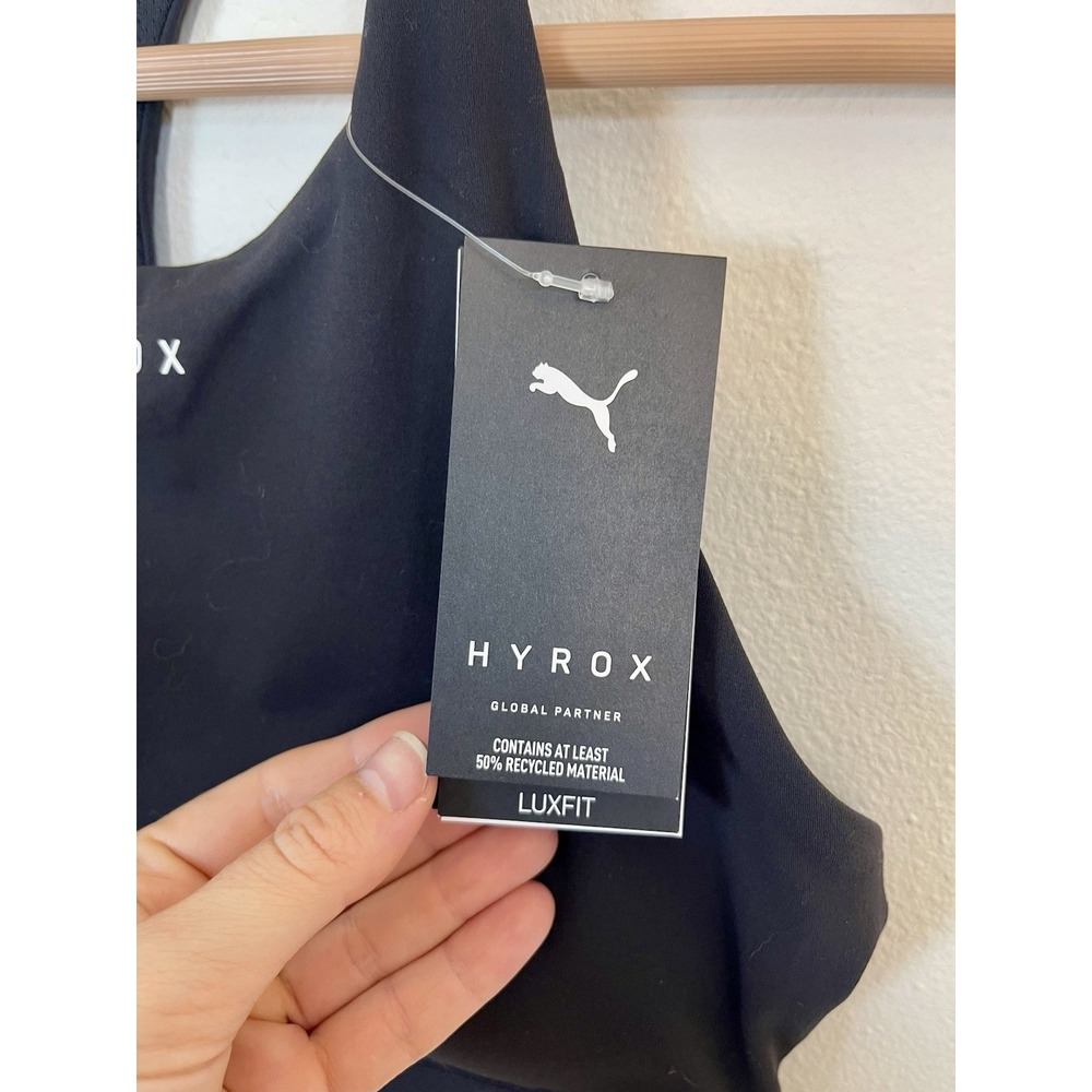 NWT! PUMA x HYROX Shapeluxe High Neck Sports Bra Removable Cups Black M - Picture 7 of 14